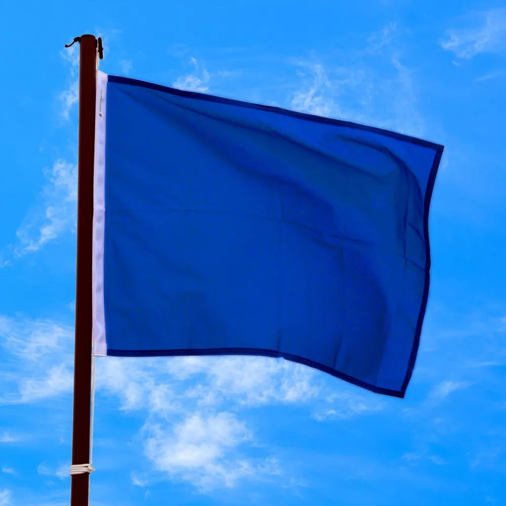 Peilflagge Blau Regattasegeln Zielschiff Flaggensignal Ziellinie Blaue Flagge