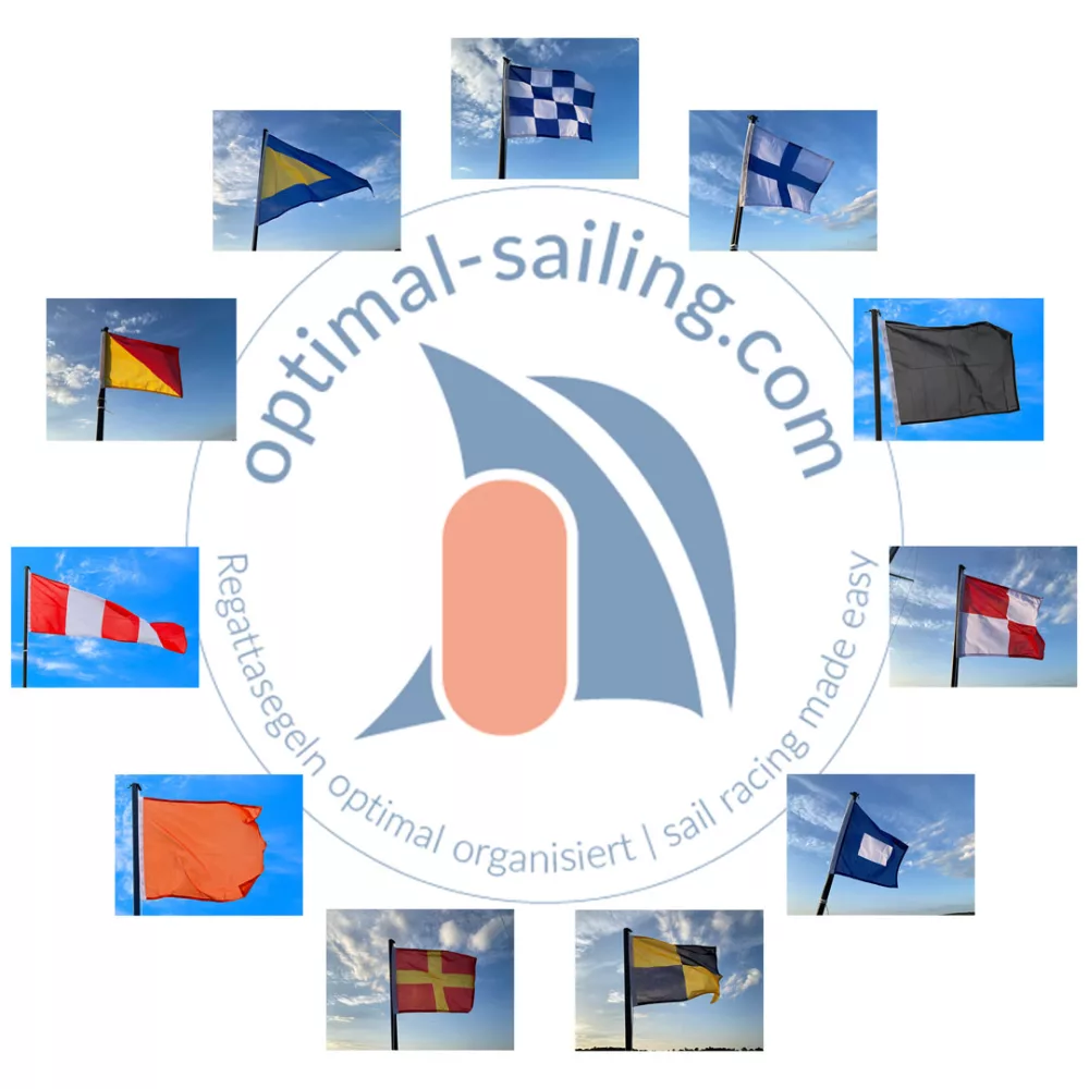 Set regatta flags starting ship signal flags complete
